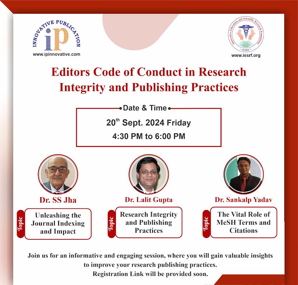 Editors' Code of Conduct in Research Integrity and Publishing Practices Banner