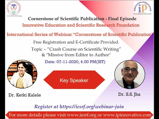 Cornerstone of Scientific Publication - Final Episode Banner