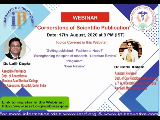 Cornerstone Of Scientific Publication: Part - 1 Banner
