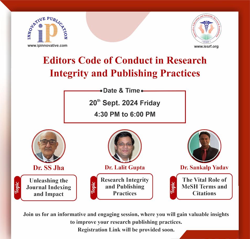 Editors' Code of Conduct in Research Integrity and Publishing Practices